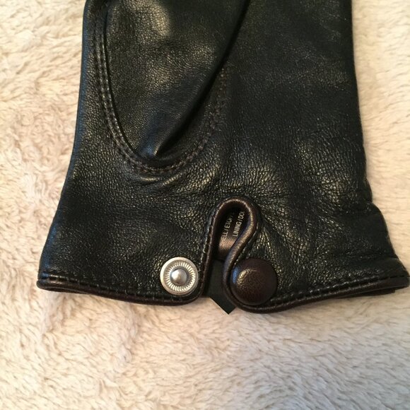 Black leather gloves sz S - Picture 5 of 11